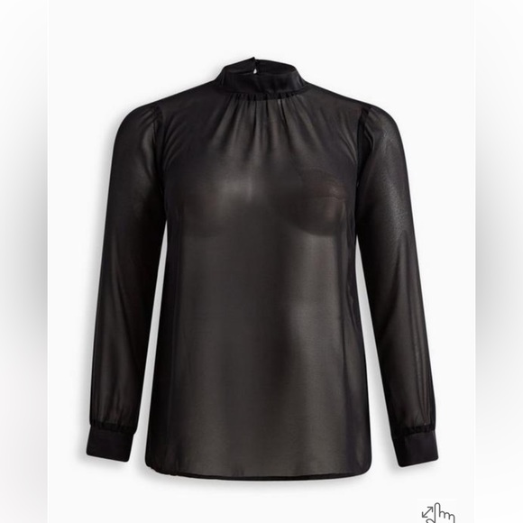 Torrid Chiffon With Satin Trim Turtleneck Top Size 5X NWT - Picture 5 of 5